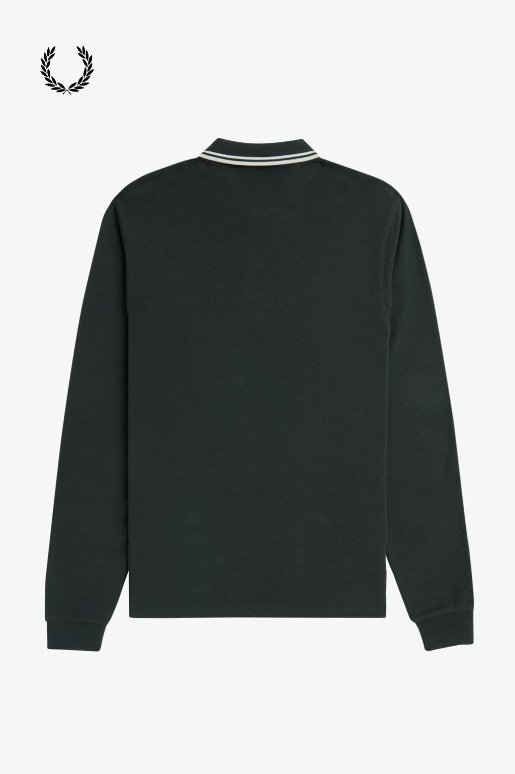 Fred Perry® Winter-Langarm-Poloshirt — Dunkelgrün — von hinten