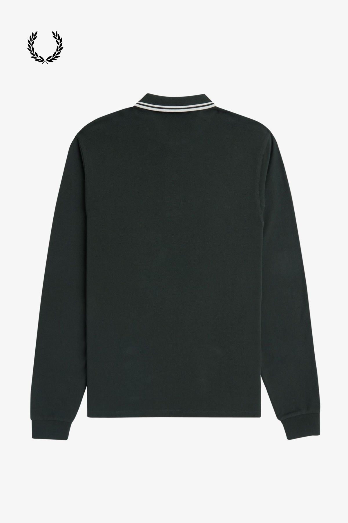 Fred Perry® Winter-Langarm-Poloshirt — Dunkelgrün — von hinten