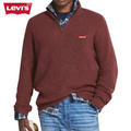 LVS® Gerippter Winterpullover mit halbem Reißverschluss — Rot