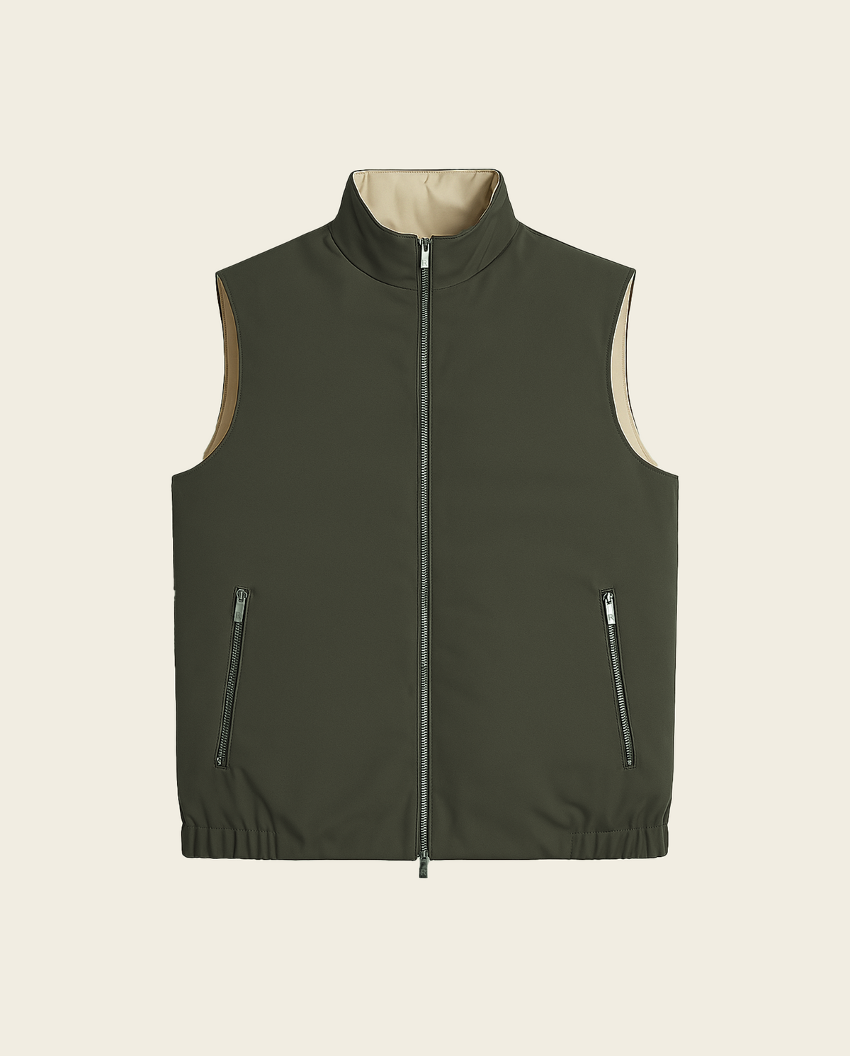 Wendbare Weste – Grün/Beige