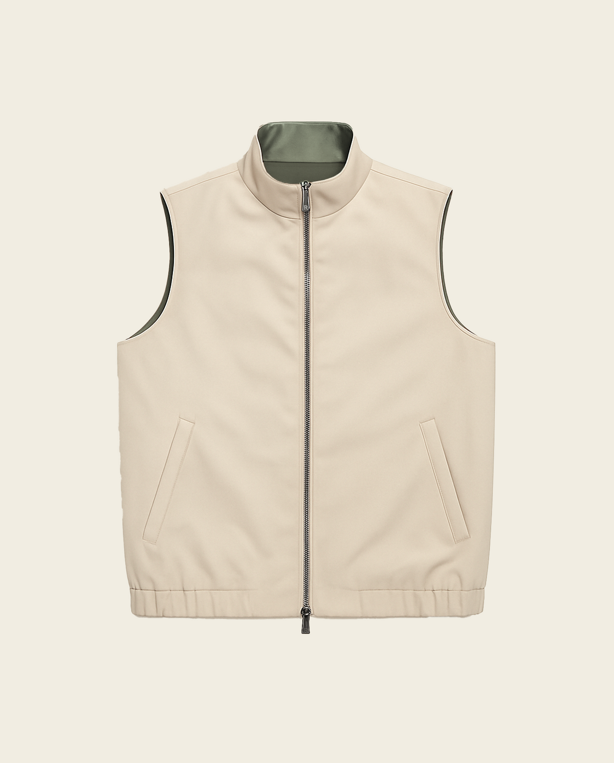 Wendbare Weste – Grün/Beige
