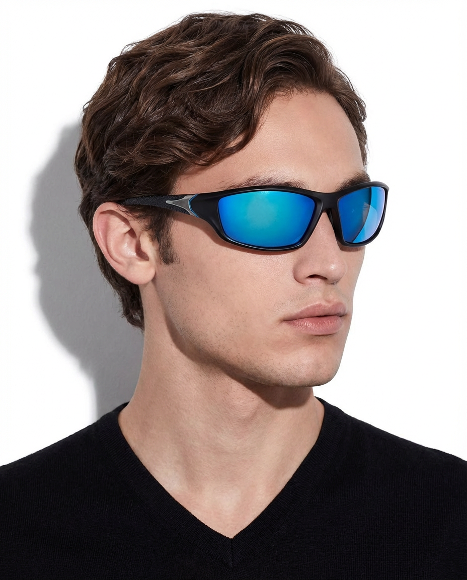 Remy Sonnenbrille — Blau — getragen